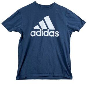 Adidas Mens Logo T-Shirt Blue Short Sleeve Casual Athletic Top Graphic Tee